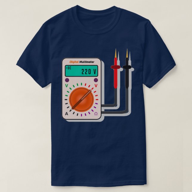 Camiseta Ideas de regalo de diseño de multímetro eléctrico (Diseño del anverso)