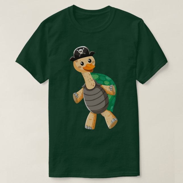 Camiseta ideas de regalo de piratas de pato de tortuga dive (Diseño del anverso)