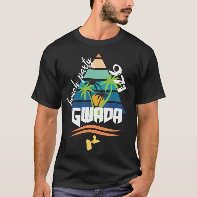 Camiseta idee cadeau 971 Gwada beach party Guadeloupe (Anverso)