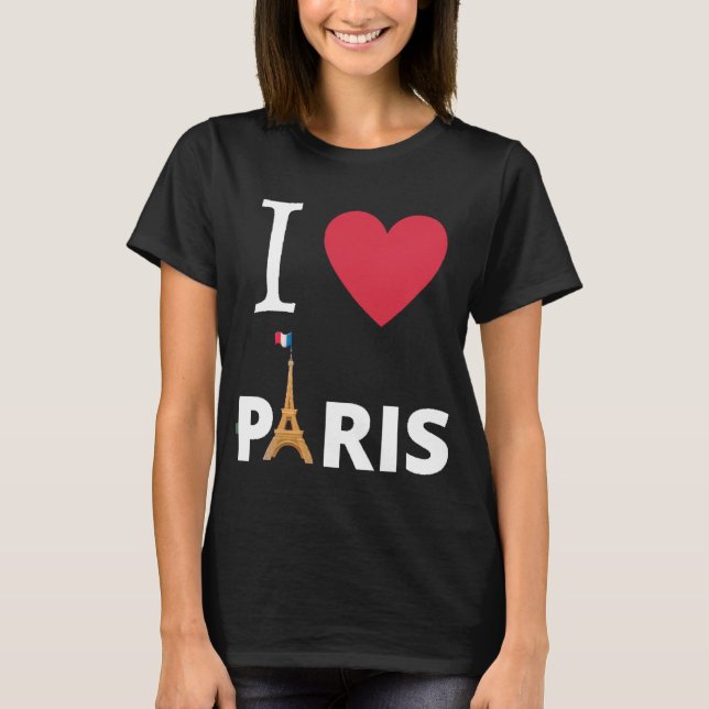 Camiseta Idée Cadeau Voyage: I Love Paris, Psg, France (Anverso)