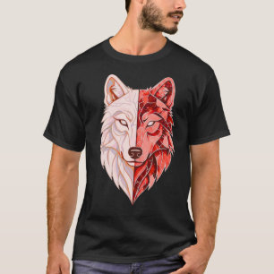 Camiseta Identidad de Lobo Abstracto Doble Símbolo Modern