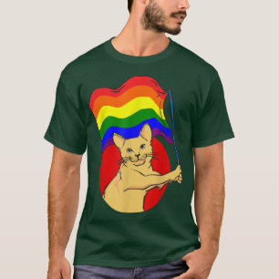 Camiseta Identidad sexual de gatos LGBT con bandera arcoiri