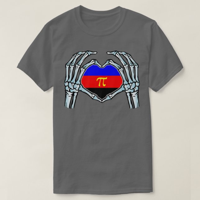 Camiseta Identidad sexual de Skeleton Gay Polyamory No bina (Diseño del anverso)