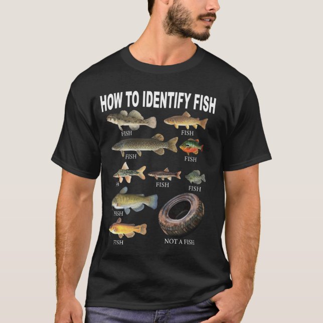 Camiseta Identificación de peces divertidos cómo identifica (Anverso)