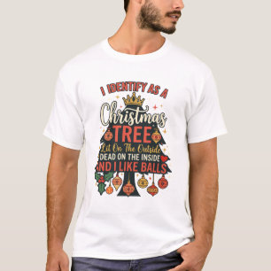 Camiseta Identificar como bolas de corona de árbol de Navid