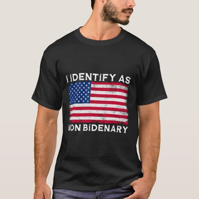 Camiseta Identificar como Patriota No Identitario Bandera E (Anverso)