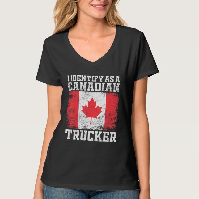 Camiseta Identifico Como Camionero Canadiense Support 2022  (Anverso)