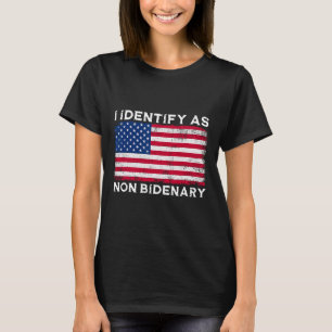 Camiseta Identifico como Patriota No Identidad Bandera Esta