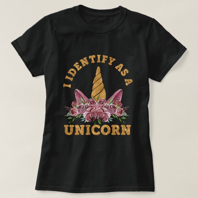Camiseta Identifico como unicornio 1 (Diseño del anverso)