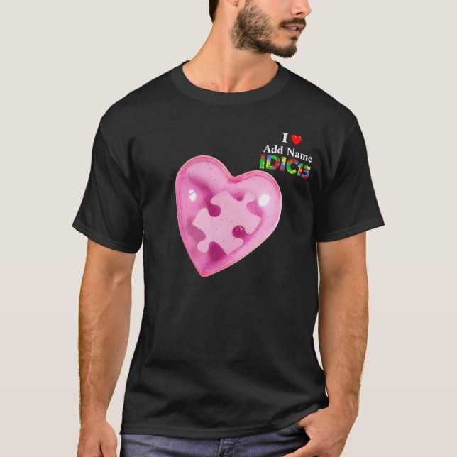 Camiseta IDIC15 Personalizar de corazón rosado de la camise (Anverso)
