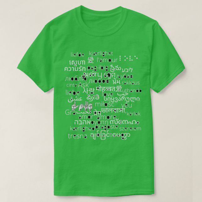 Camiseta idiomas de amor (Diseño del anverso)
