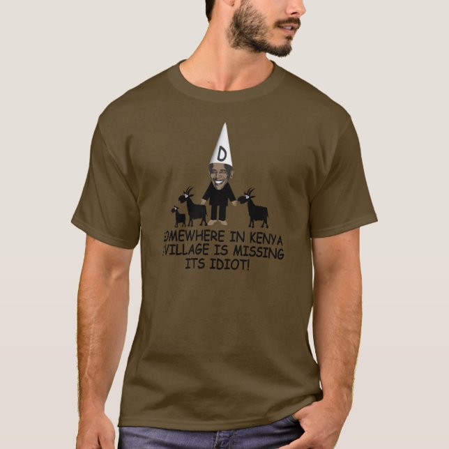 Camiseta Idiota divertido Obama anti del pueblo del Kenyan (Anverso)