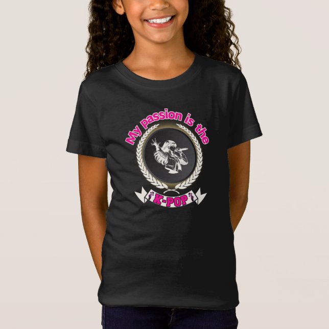 Camiseta Idol Cantando Pasión KPop Música Diseño de Arte (Anverso)