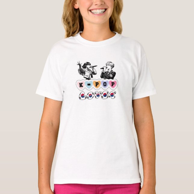 Camiseta Idoles macho cantan KPop corazón a Corea (Anverso)