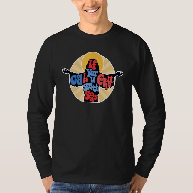 Camiseta If God Is Your Copilot Switch Seats Retro Christia (Anverso)