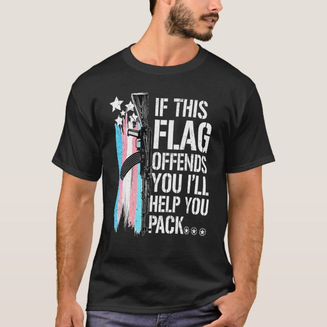 Camiseta If This Flag Offends You I'll Help You Pack (Anverso)
