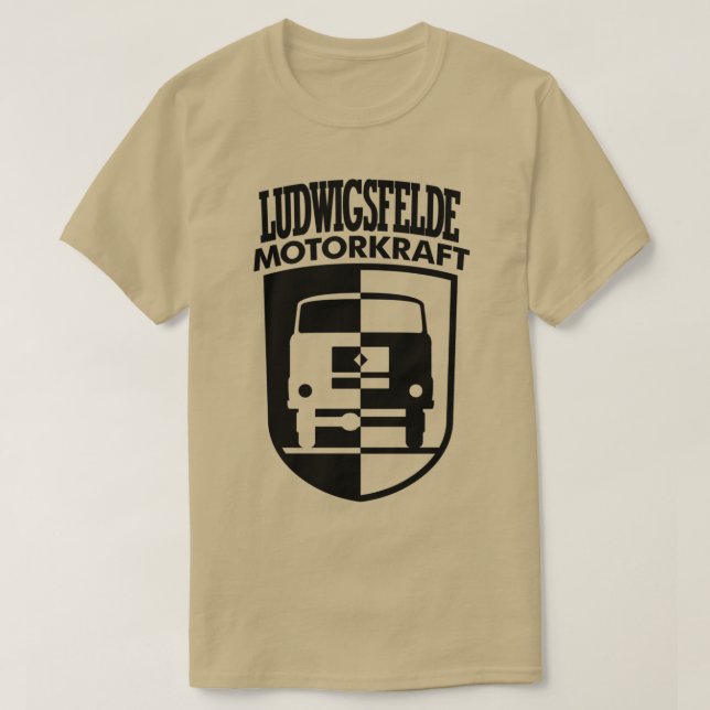 Camiseta IFA Ludwigsfelde Motorkraft Escudo de armas negro (Diseño del anverso)