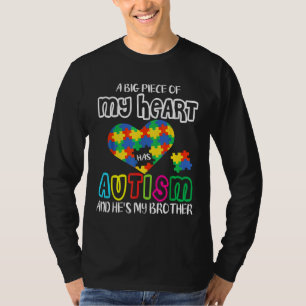 Camiseta Ig Pieza De Mi Corazón Tiene Autismo Y Él Es Mi He
