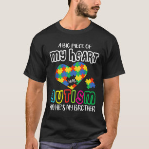 Camiseta Ig Pieza De Mi Corazón Tiene Autismo Y Él Es Mi He