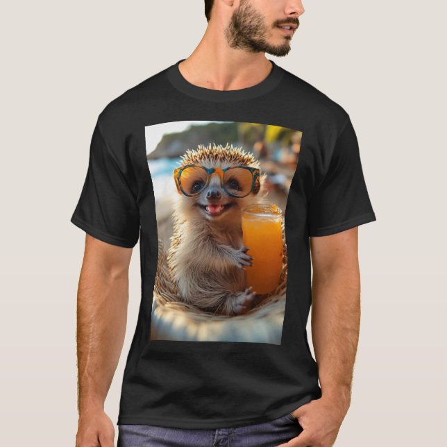 Camiseta Igel am Strand mit cooler Brille (Anverso)