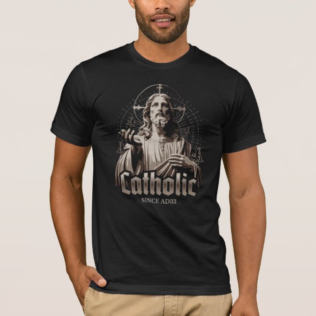 Camiseta Iglesia Católica Romana desde AD33 Jesucristo (Anverso)