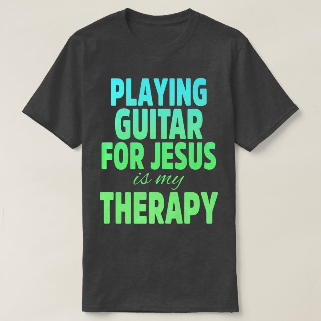 Camiseta Iglesia cristiana adoradora guitarrista 1 (Diseño del anverso)