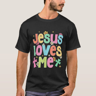 Camiseta Iglesia Cristiana Bíblica Groovy Jesus Loves Me