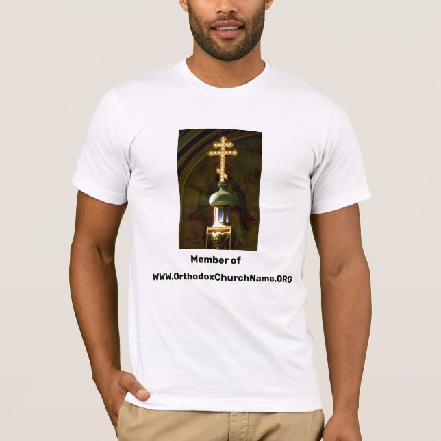 Camiseta Iglesia cristiana ortodoxa Tres bares Cruz (Anverso)