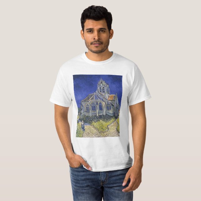 Camiseta Iglesia de Auvers por Vincent van Gogh (Anverso completo)
