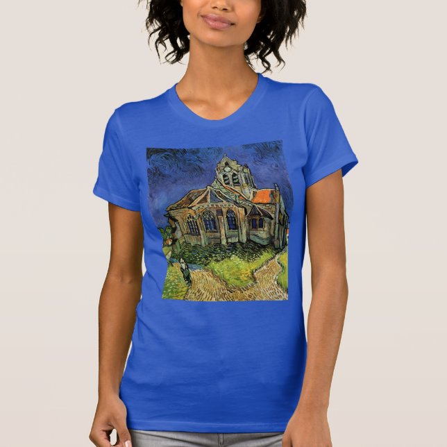 Camiseta Iglesia de Auvers-sur-Oise por Vincent van Gogh (Anverso)