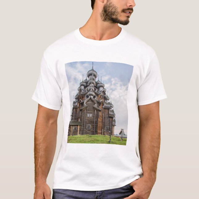 Camiseta Iglesia de madera orgánica, Rusia (Anverso)