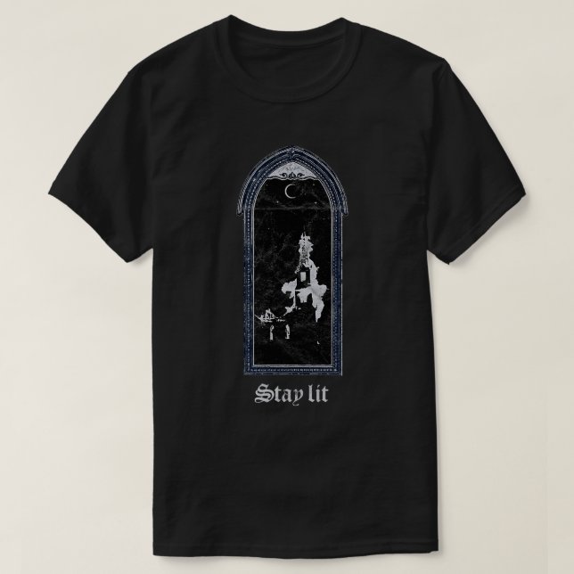 Camiseta Iglesia de quemadura de grunge satán gótico (Diseño del anverso)