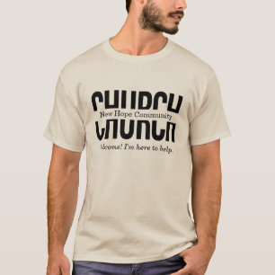 Camiseta Iglesia del equipo de bienvenida de la iglesia Per