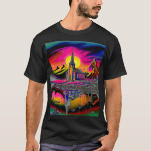 Camiseta Iglesia en el paisaje psicodélico 4