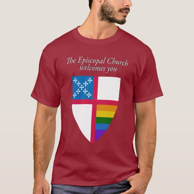 Camiseta Iglesia Episcopal te da la bienvenida LGBTQ (Anverso)