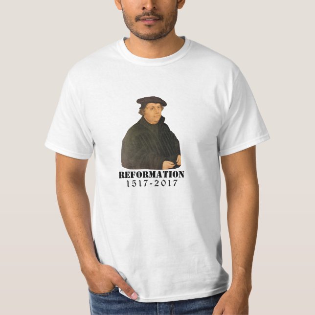 Camiseta Iglesia luterana de Martin Luther de la reforma (Anverso)