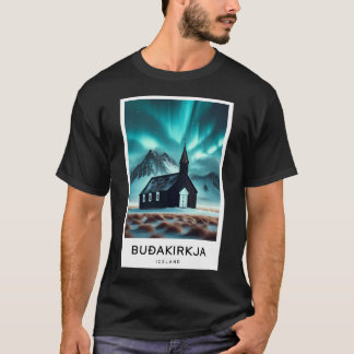 Camiseta Iglesia negra Aurora Islandia - Viaje digital