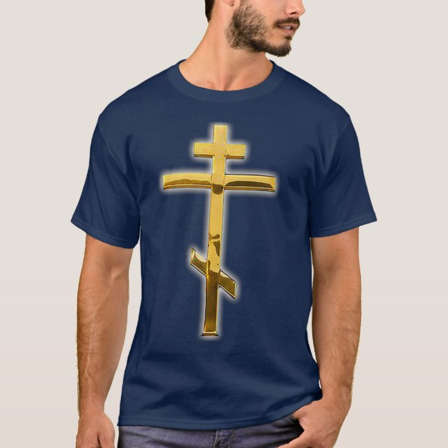 CAMISETA IGLESIA ORTODOXA ORIENTAL CRUZANDO EL GRIEGO RUSO (Anverso)