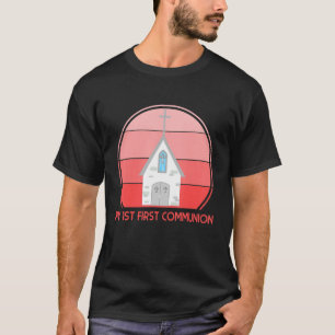Camiseta Iglesia rosa de mi primera comunión Católica relig