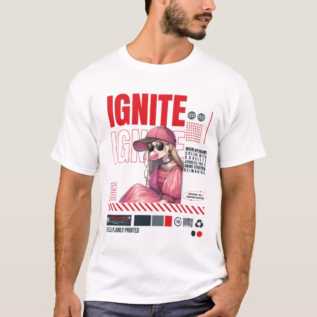 Camiseta IGNITE Aura bloqueada - Desig Poster de Anime Stre (Anverso)