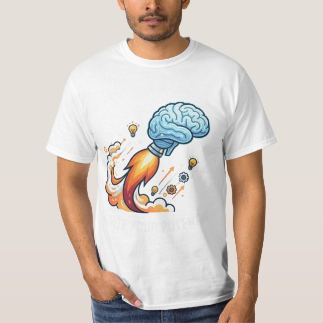 Camiseta Ignite Your Potential Rocket Brain Motivational Gr (Anverso)