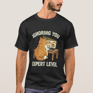 Camiseta Ignorándote Nivel Experto Humor de Amante de Gatos