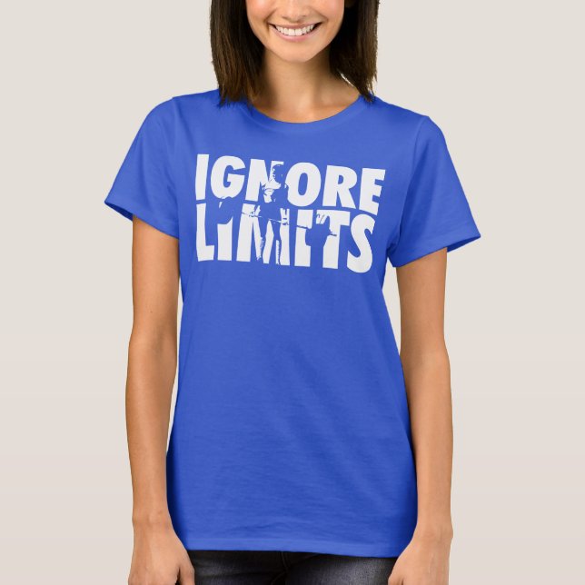 Camiseta IGNORE LIMITS - Motivación de WOD CrossFit para mu (Anverso)