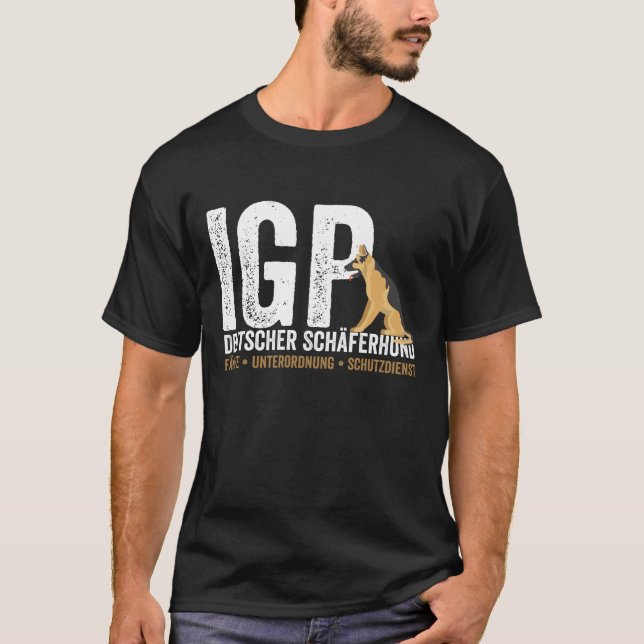 Camiseta IGP Deutscher Schäferhund Fährte Unterordnung Schu (Anverso)