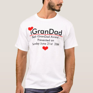 Camiseta iGranDad - Personalizado con corazones rojos y lín