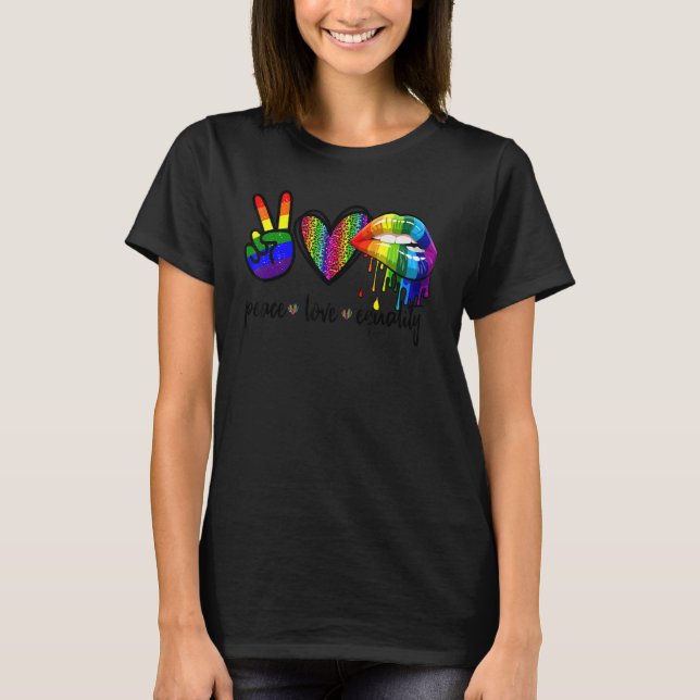 Camiseta Igualdad de amor Los labios del arcoiris (Anverso)