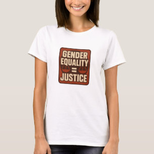 Camiseta Igualdad de Género = Justicia – Cuadrado Retro Fem
