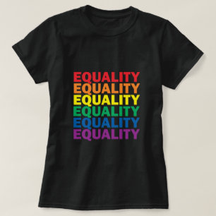 CAMISETA IGUALDAD DE RAINBOW IGUALDAD LGBTQI ORGULLO LESBIA