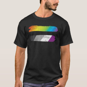 Camiseta Igualdad de Rótulo Bandera Asexual LGBTQ Ace Prie
