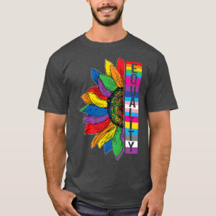 Camiseta Igualdad del orgullo gay LGBT Arcoiris de girasol 